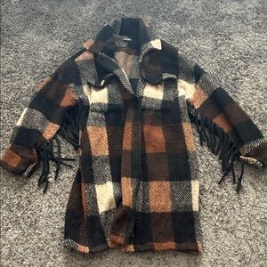 Plaid Fringe Women's Jacket